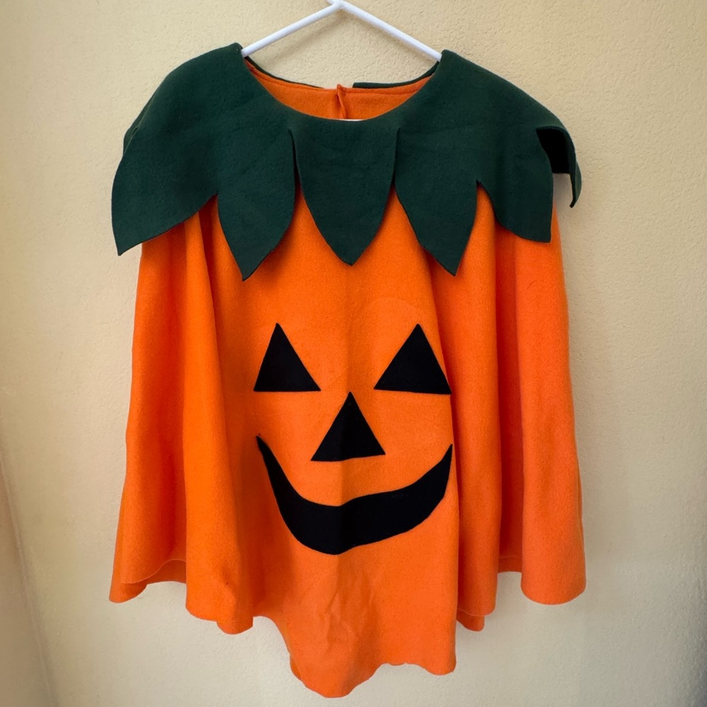 Pumpkin Poncho Halloween Costume One Size Fits Most